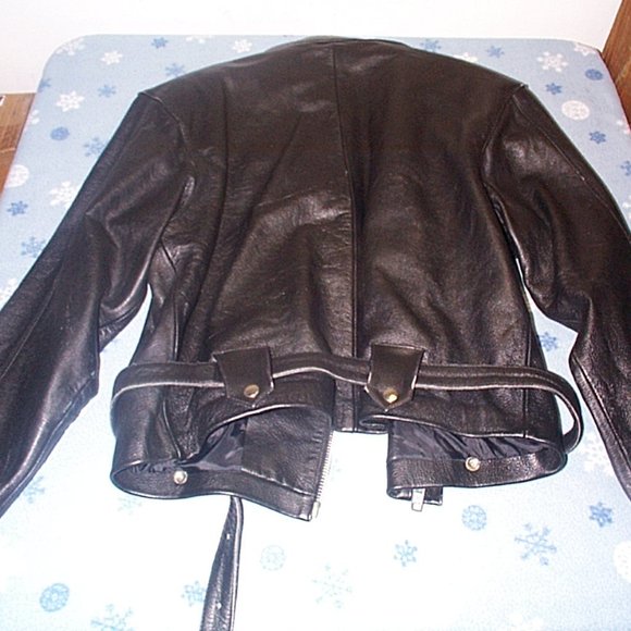 Michael Alle Leather Motorcycle Jacket California Highway Police Style jacket - Picture 7 of 7
